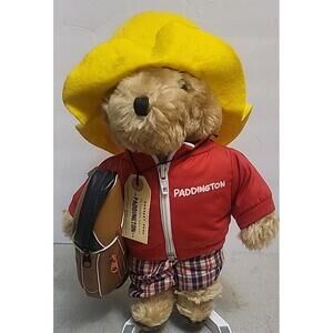 Paddington Bear Golfer Plush w/tag Red Jacket & Plaid Shorts By Eden Toys